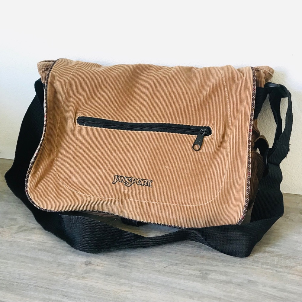 Jansport Messenger corduroy bag in Brown